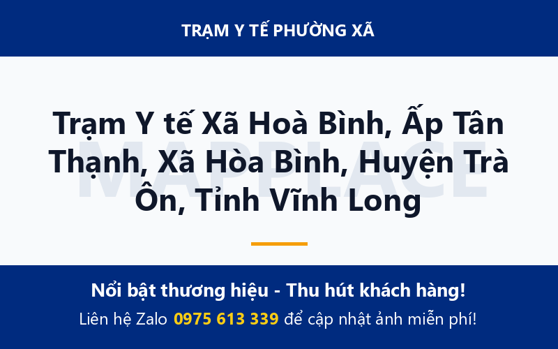 Trạm Y tế Xã Hoà Bình, Ấp Tân Thạnh, Xã Hòa Bình, Huyện Trà Ôn, Tỉnh Vĩnh Long