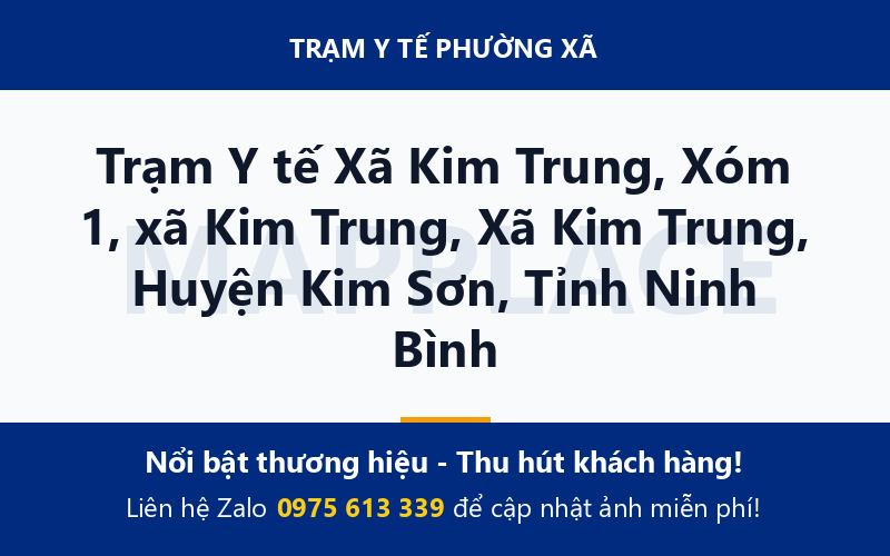 Trạm Y tế Xã Kim Trung, Xóm 1, xã Kim Trung, Xã Kim Trung, Huyện Kim Sơn, Tỉnh Ninh Bình