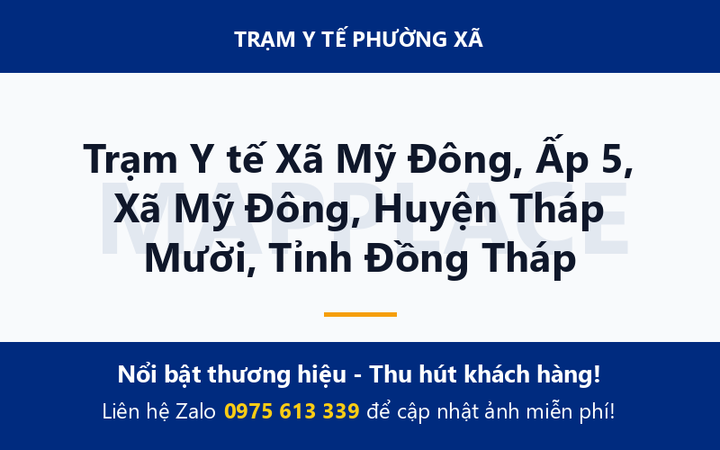 Trạm Y tế Xã Mỹ Đông, Ấp 5, Xã Mỹ Đông, Huyện Tháp Mười, Tỉnh Đồng Tháp