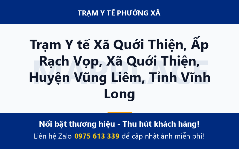 Trạm Y tế Xã Quới Thiện, Ấp Rạch Vọp, Xã Quới Thiện, Huyện Vũng Liêm, Tỉnh Vĩnh Long