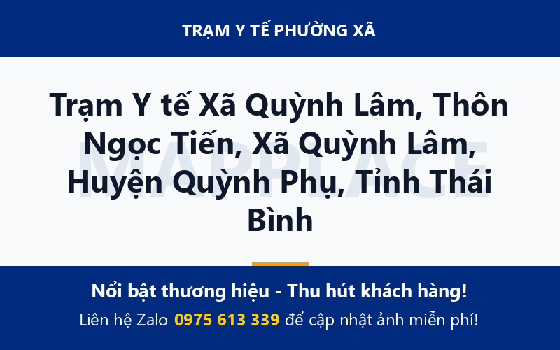 Trạm Y tế Xã Quỳnh Lâm, Thôn Ngọc Tiến, Xã Quỳnh Lâm, Huyện Quỳnh Phụ, Tỉnh Thái Bình