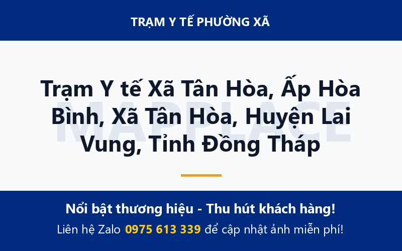 Trạm Y tế Xã Tân Hòa, Ấp Hòa Bình, Xã Tân Hòa, Huyện Lai Vung, Tỉnh Đồng Tháp