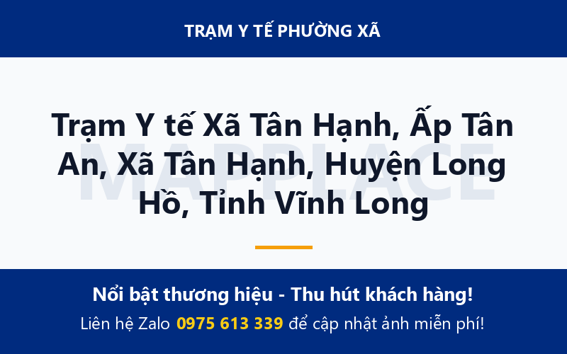 Trạm Y tế Xã Tân Hạnh, Ấp Tân An, Xã Tân Hạnh, Huyện Long Hồ, Tỉnh Vĩnh Long