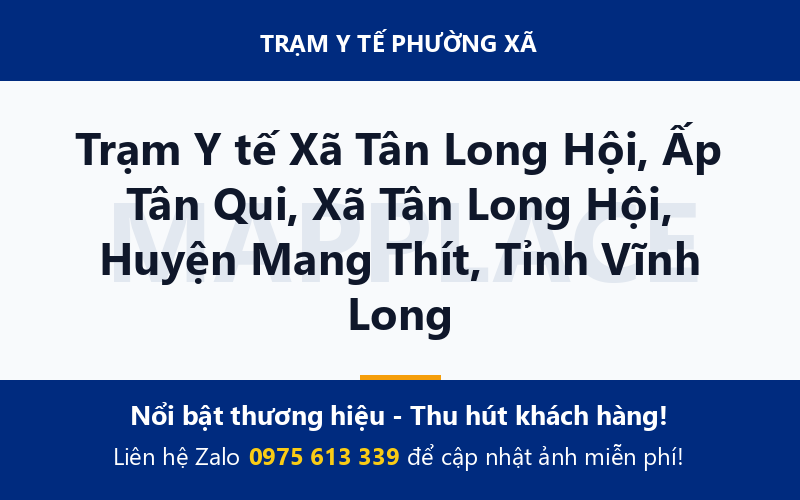 Trạm Y tế Xã Tân Long Hội, Ấp Tân Qui, Xã Tân Long Hội, Huyện Mang Thít, Tỉnh Vĩnh Long