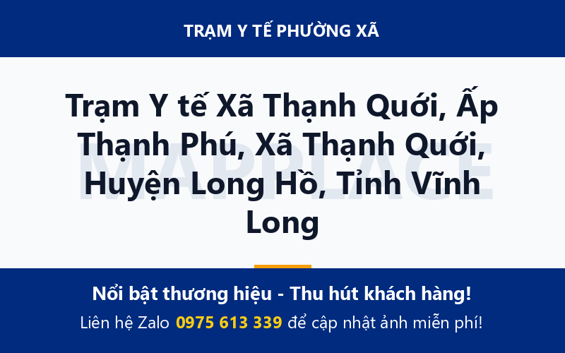 Trạm Y tế Xã Thạnh Quới, Ấp Thạnh Phú, Xã Thạnh Quới, Huyện Long Hồ, Tỉnh Vĩnh Long
