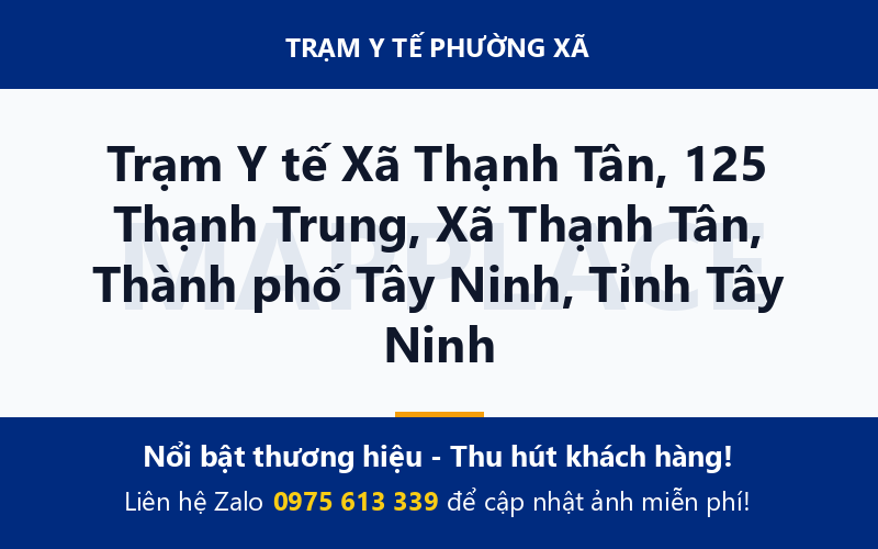 Trạm Y tế Xã Thạnh Tân, 125 Thạnh Trung, Xã Thạnh Tân, Thành phố Tây Ninh, Tỉnh Tây Ninh