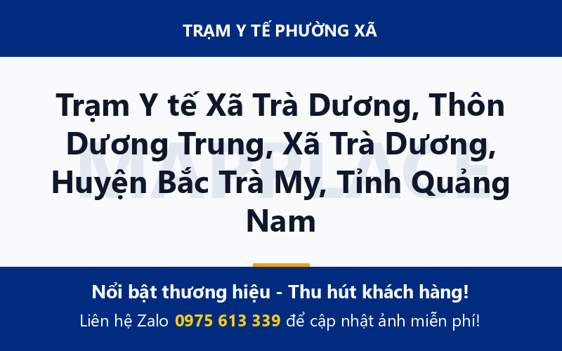 Trạm Y tế Xã Trà Dương, Thôn Dương Trung, Xã Trà Dương, Huyện Bắc Trà My, Tỉnh Quảng Nam