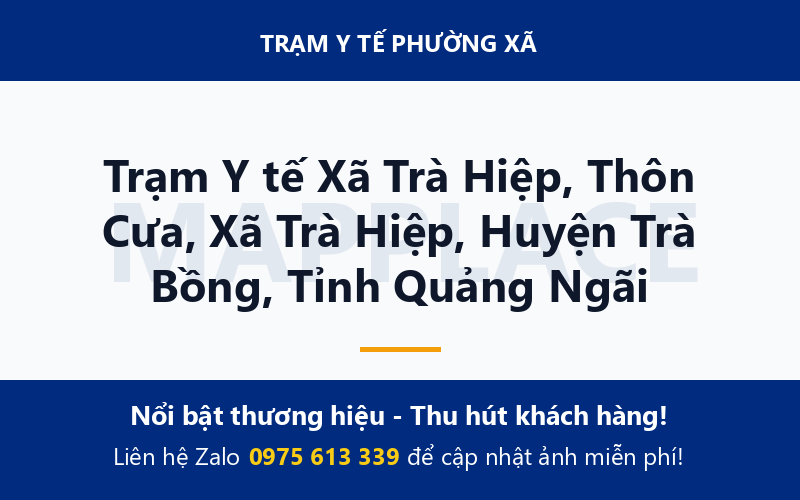 Trạm Y tế Xã Trà Hiệp, Thôn Cưa, Xã Trà Hiệp, Huyện Trà Bồng, Tỉnh Quảng Ngãi