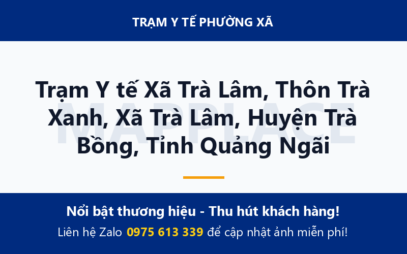 Trạm Y tế Xã Trà Lâm, Thôn Trà Xanh, Xã Trà Lâm, Huyện Trà Bồng, Tỉnh Quảng Ngãi