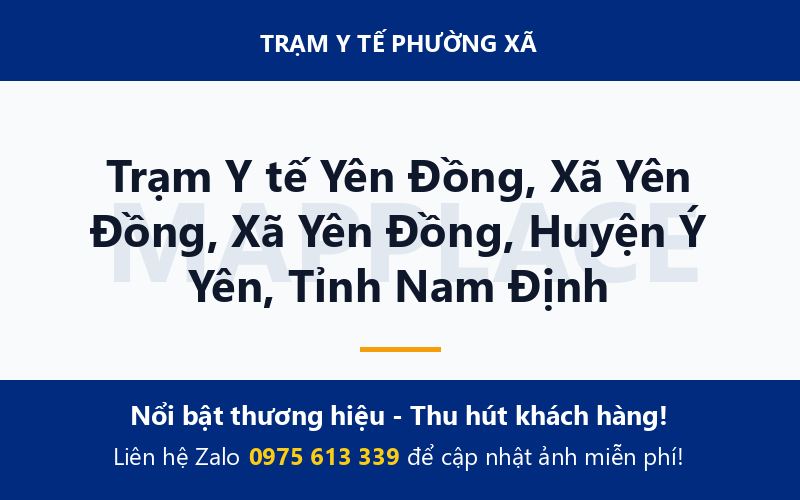 Trạm Y tế Yên Đồng, Xã Yên Đồng, Xã Yên Đồng, Huyện Ý Yên, Tỉnh Nam Định