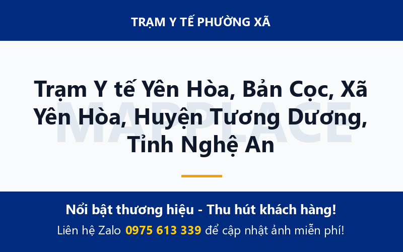 Trạm Y tế Yên Hòa, Bản Cọc, Xã Yên Hòa, Huyện Tương Dương, Tỉnh Nghệ An