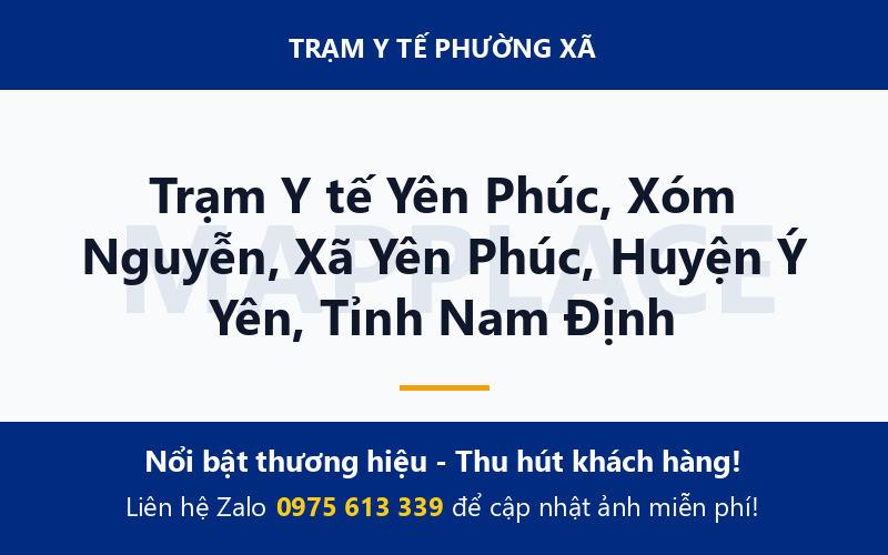 Trạm Y tế Yên Phúc, Xóm Nguyễn, Xã Yên Phúc, Huyện Ý Yên, Tỉnh Nam Định