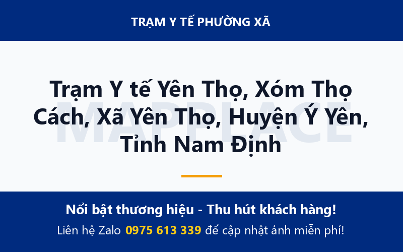 Trạm Y tế Yên Thọ, Xóm Thọ Cách, Xã Yên Thọ, Huyện Ý Yên, Tỉnh Nam Định