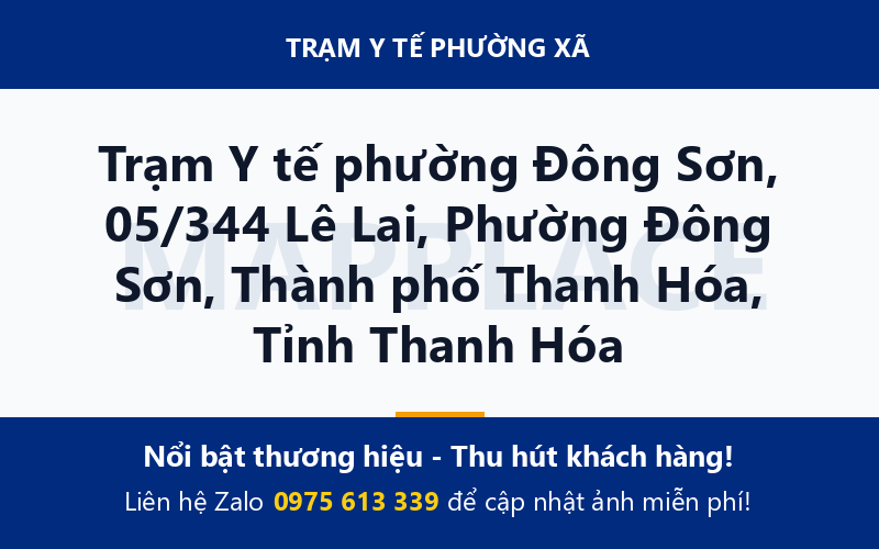 Trạm Y tế phường Đông Sơn, 05/344 Lê Lai, Phường Đông Sơn, Thành phố Thanh Hóa, Tỉnh Thanh Hóa