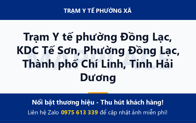 Trạm Y tế phường Đồng Lạc, KDC Tế Sơn, Phường Đồng Lạc, Thành phố Chí Linh, Tỉnh Hải Dương