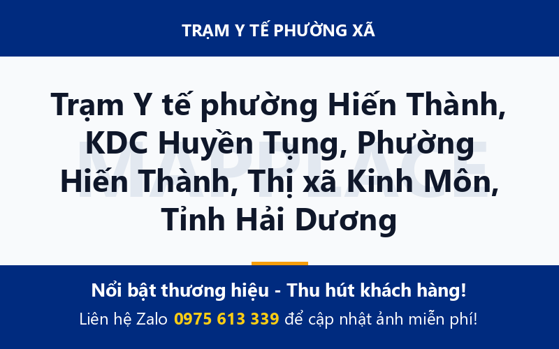 Trạm Y tế phường Hiến Thành, KDC Huyền Tụng, Phường Hiến Thành, Thị xã Kinh Môn, Tỉnh Hải Dương
