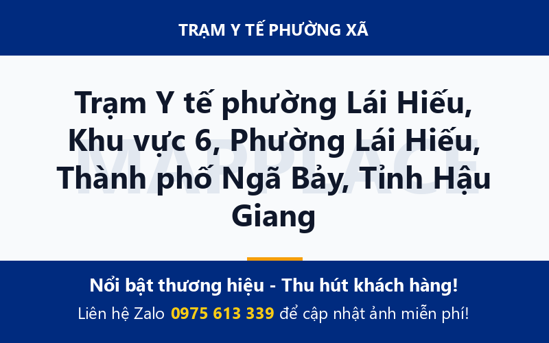 Trạm Y tế phường Lái Hiếu, Khu vực 6, Phường Lái Hiếu, Thành phố Ngã Bảy, Tỉnh Hậu Giang