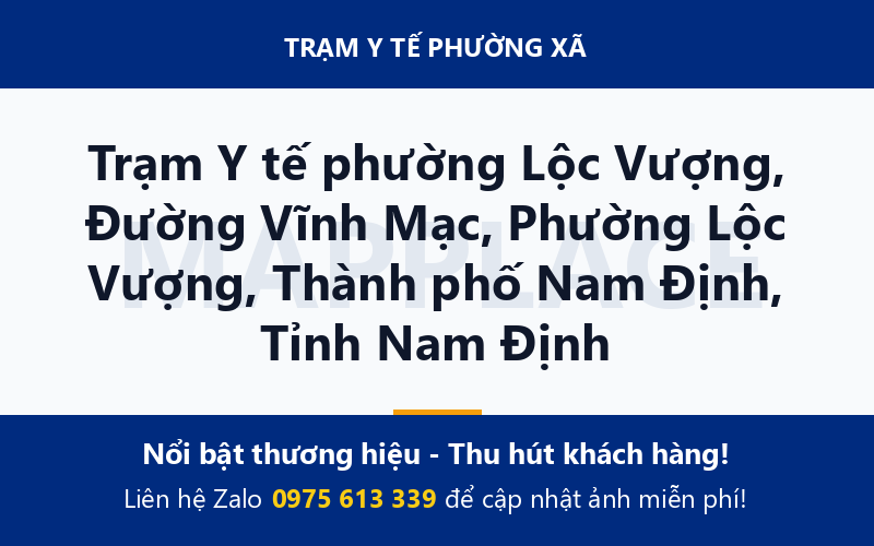 Trạm Y tế phường Lộc Vượng, Đường Vĩnh Mạc, Phường Lộc Vượng, Thành phố Nam Định, Tỉnh Nam Định
