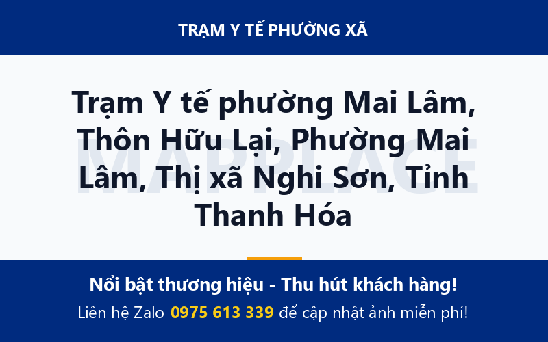 Trạm Y tế phường Mai Lâm, Thôn Hữu Lại, Phường Mai Lâm, Thị xã Nghi Sơn, Tỉnh Thanh Hóa