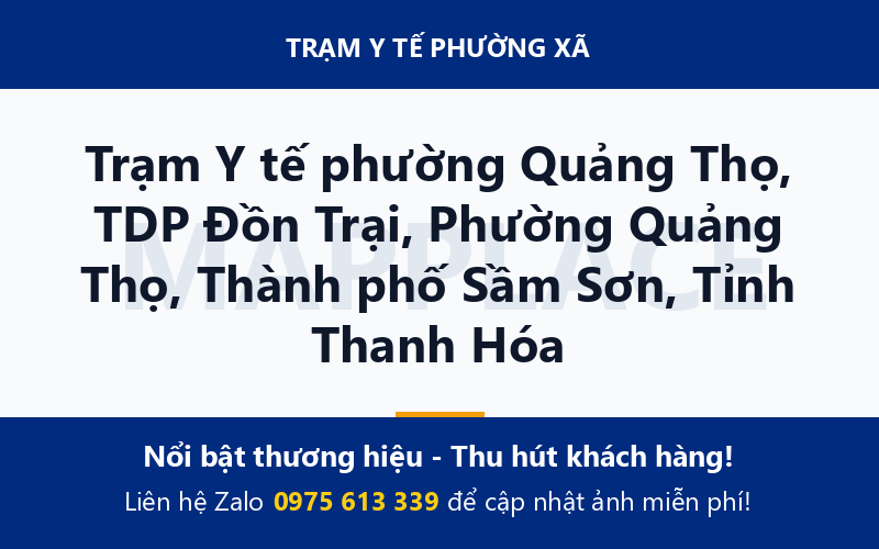 Trạm Y tế phường Quảng Thọ, TDP Đồn Trại, Phường Quảng Thọ, Thành phố Sầm Sơn, Tỉnh Thanh Hóa