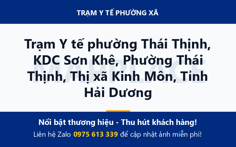 Trạm Y tế phường Thái Thịnh, KDC Sơn Khê, Phường Thái Thịnh, Thị xã Kinh Môn, Tỉnh Hải Dương