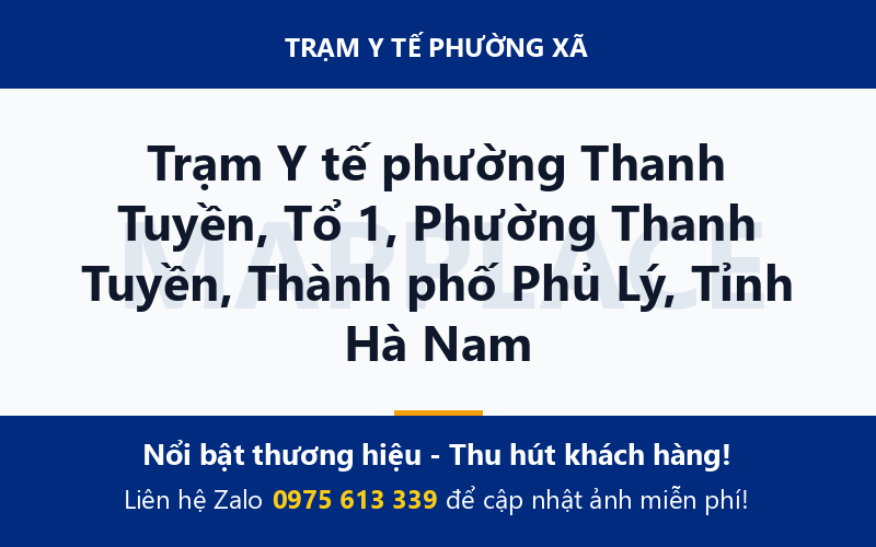 Trạm Y tế phường Thanh Tuyền, Tổ 1, Phường Thanh Tuyền, Thành phố Phủ Lý, Tỉnh Hà Nam