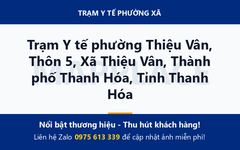Trạm Y tế phường Thiệu Vân, Thôn 5, Xã Thiệu Vân, Thành phố Thanh Hóa, Tỉnh Thanh Hóa