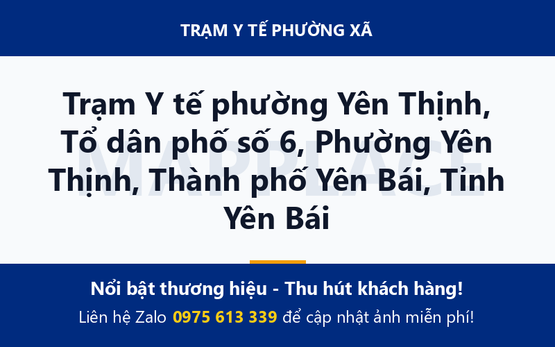 Trạm Y tế phường Yên Thịnh, Tổ dân phố số 6, Phường Yên Thịnh, Thành phố Yên Bái, Tỉnh Yên Bái