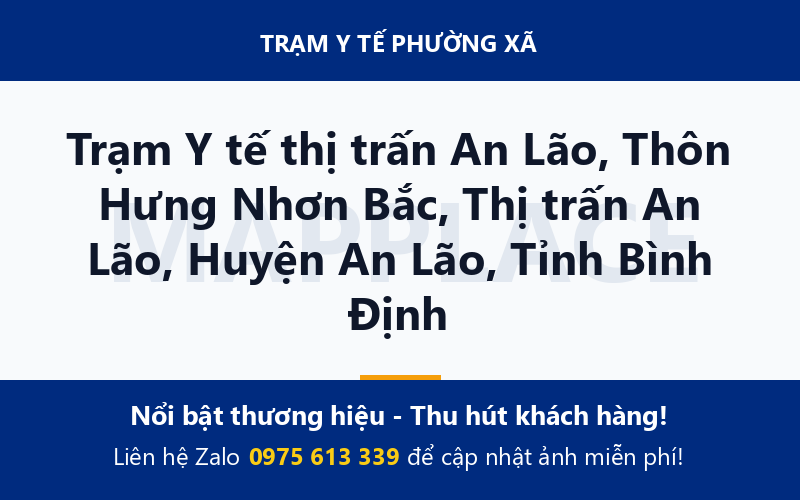 Trạm Y tế thị trấn An Lão, Thôn Hưng Nhơn Bắc, Thị trấn An Lão, Huyện An Lão, Tỉnh Bình Định