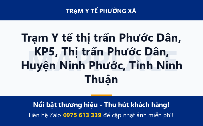 Trạm Y tế thị trấn Phước Dân, KP5, Thị trấn Phước Dân, Huyện Ninh Phước, Tỉnh Ninh Thuận
