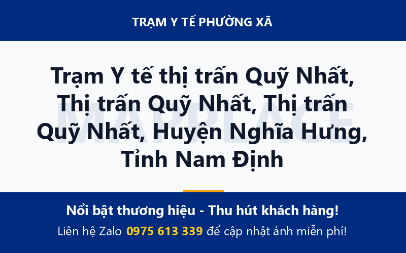 Trạm Y tế thị trấn Quỹ Nhất, Thị trấn Quỹ Nhất, Thị trấn Quỹ Nhất, Huyện Nghĩa Hưng, Tỉnh Nam Định
