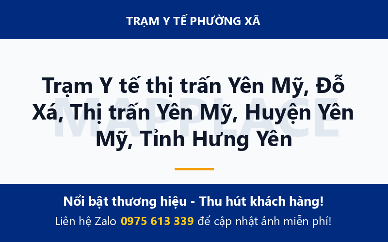 Trạm Y tế thị trấn Yên Mỹ, Đỗ Xá, Thị trấn Yên Mỹ, Huyện Yên Mỹ, Tỉnh Hưng Yên