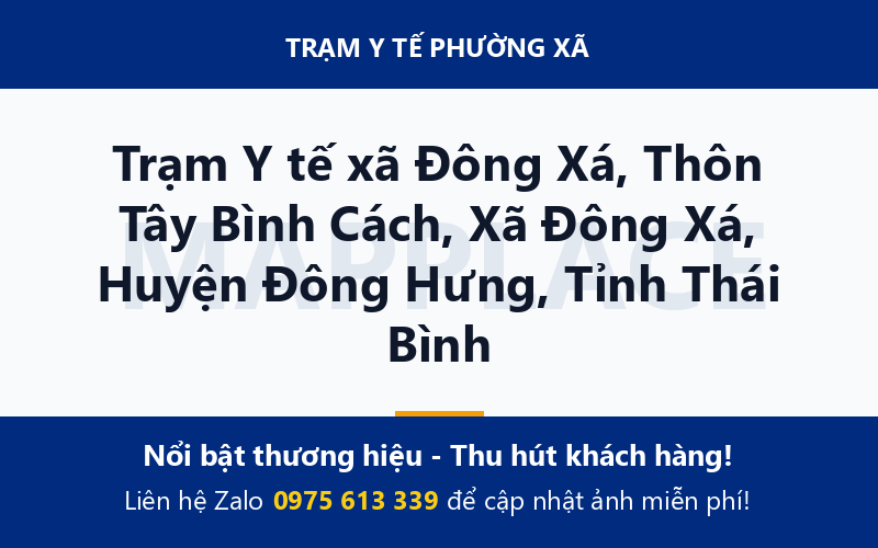 Trạm Y tế xã Đông Xá, Thôn Tây Bình Cách, Xã Đông Xá, Huyện Đông Hưng, Tỉnh Thái Bình