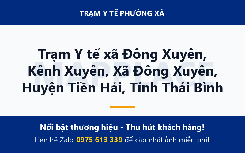 Trạm Y tế xã Đông Xuyên, Kênh Xuyên, Xã Đông Xuyên, Huyện Tiền Hải, Tỉnh Thái Bình
