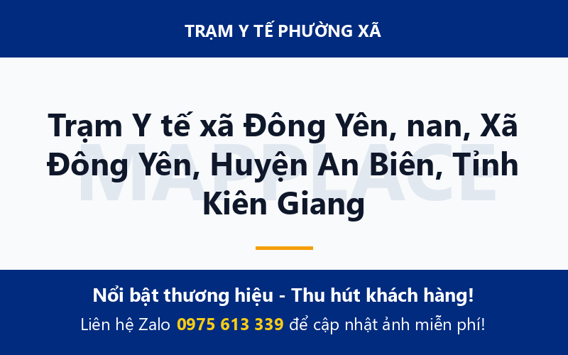Trạm Y tế xã Đông Yên, nan, Xã Đông Yên, Huyện An Biên, Tỉnh Kiên Giang