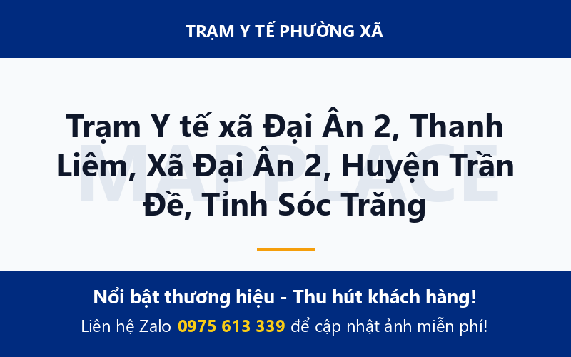 Trạm Y tế xã Đại Ân 2, Thanh Liêm, Xã Đại Ân 2, Huyện Trần Đề, Tỉnh Sóc Trăng