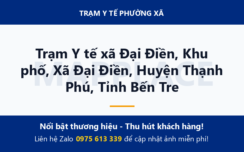 Trạm Y tế xã Đại Điền, Khu phố, Xã Đại Điền, Huyện Thạnh Phú, Tỉnh Bến Tre