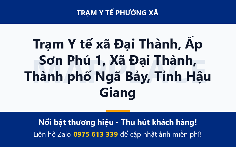 Trạm Y tế xã Đại Thành, Ấp Sơn Phú 1, Xã Đại Thành, Thành phố Ngã Bảy, Tỉnh Hậu Giang