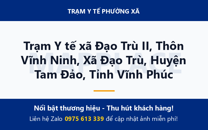 Trạm Y tế xã Đạo Trù II, Thôn Vĩnh Ninh, Xã Đạo Trù, Huyện Tam Đảo, Tỉnh Vĩnh Phúc