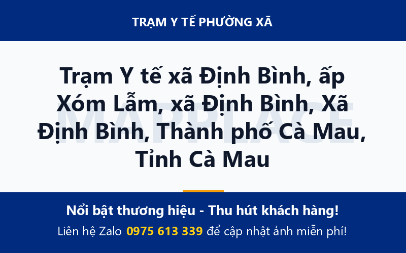 Trạm Y tế xã Định Bình, ấp Xóm Lẫm, xã Định Bình, Xã Định Bình, Thành phố Cà Mau, Tỉnh Cà Mau