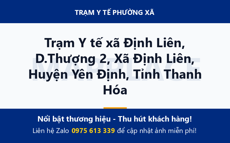 Trạm Y tế xã Định Liên, D.Thượng 2, Xã Định Liên, Huyện Yên Định, Tỉnh Thanh Hóa