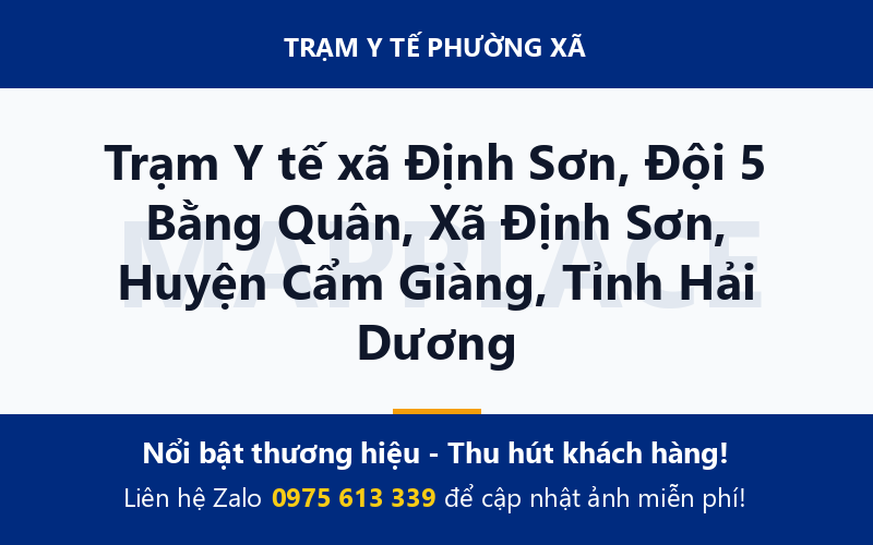 Trạm Y tế xã Định Sơn, Đội 5 Bằng Quân, Xã Định Sơn, Huyện Cẩm Giàng, Tỉnh Hải Dương