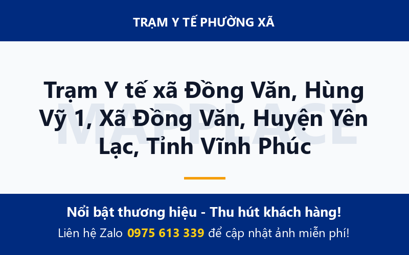 Trạm Y tế xã Đồng Văn, Hùng Vỹ 1, Xã Đồng Văn, Huyện Yên Lạc, Tỉnh Vĩnh Phúc