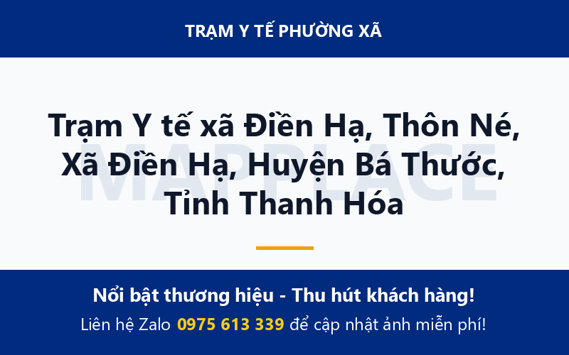 Trạm Y tế xã Điền Hạ, Thôn Né, Xã Điền Hạ, Huyện Bá Thước, Tỉnh Thanh Hóa