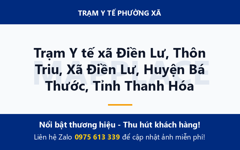 Trạm Y tế xã Điền Lư, Thôn Triu, Xã Điền Lư, Huyện Bá Thước, Tỉnh Thanh Hóa