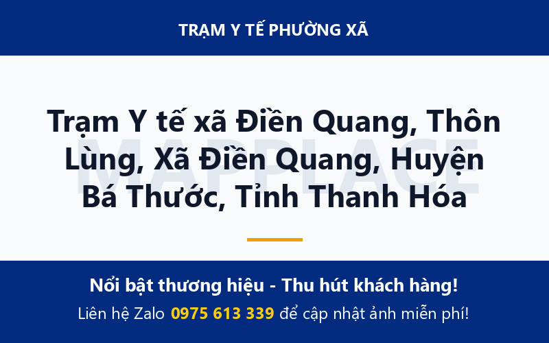 Trạm Y tế xã Điền Quang, Thôn Lùng, Xã Điền Quang, Huyện Bá Thước, Tỉnh Thanh Hóa