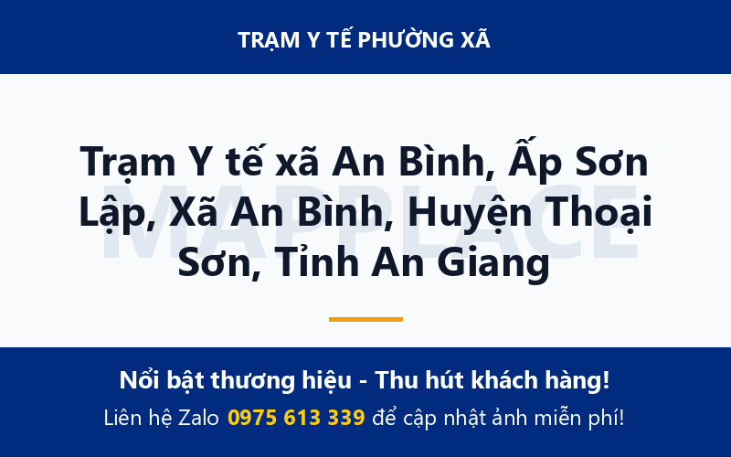 Trạm Y tế xã An Bình, Ấp Sơn Lập, Xã An Bình, Huyện Thoại Sơn, Tỉnh An Giang