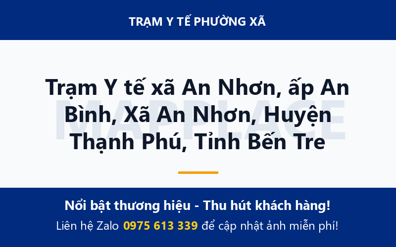 Trạm Y tế xã An Nhơn, ấp An Bình, Xã An Nhơn, Huyện Thạnh Phú, Tỉnh Bến Tre