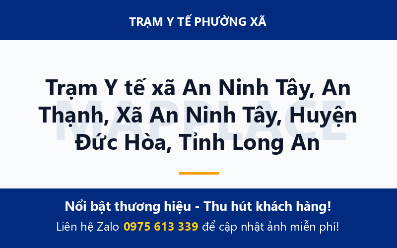Trạm Y tế xã An Ninh Tây, An Thạnh, Xã An Ninh Tây, Huyện Đức Hòa, Tỉnh Long An