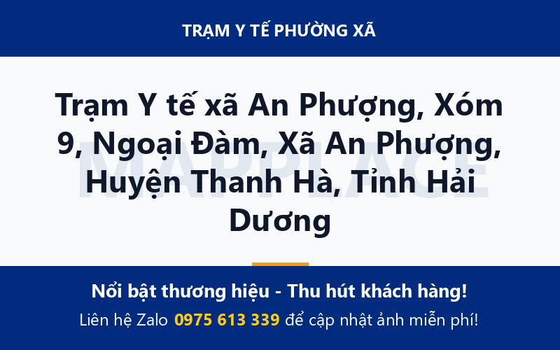 Trạm Y tế xã An Phượng, Xóm 9, Ngoại Đàm, Xã An Phượng, Huyện Thanh Hà, Tỉnh Hải Dương